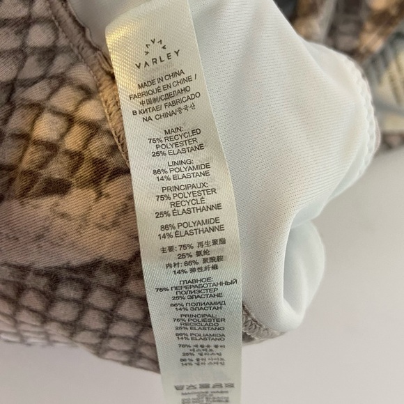 NWT Varley Alabaster Python Let's Move Harris Bra - Picture 6 of 9